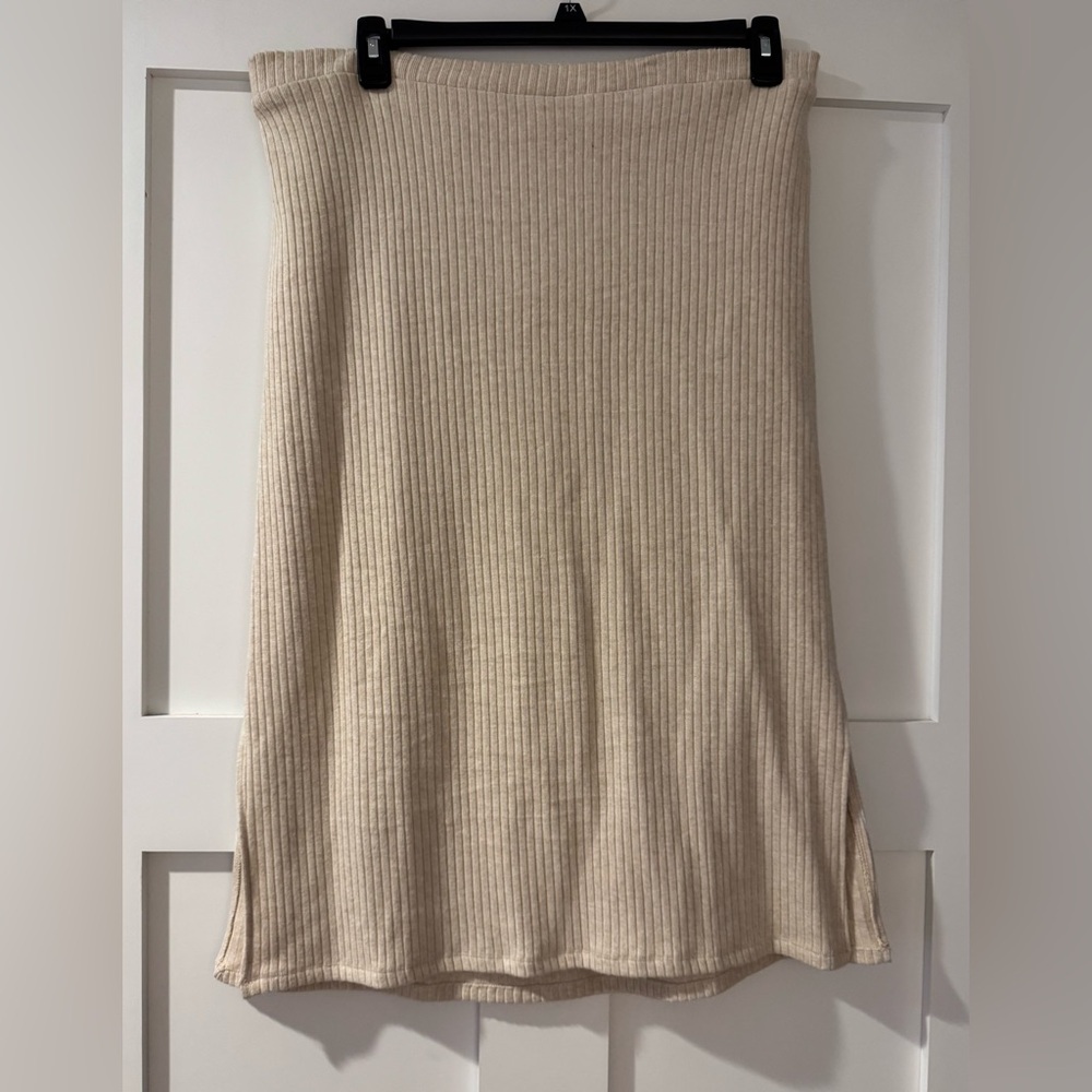 Hayden Cream Ribbed Skirt